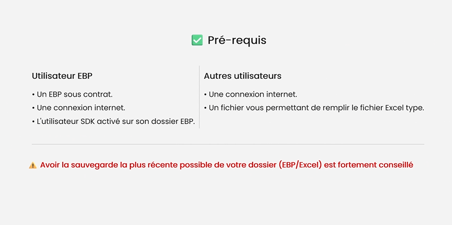 pré requis EBP avant dématérialisation des factures
